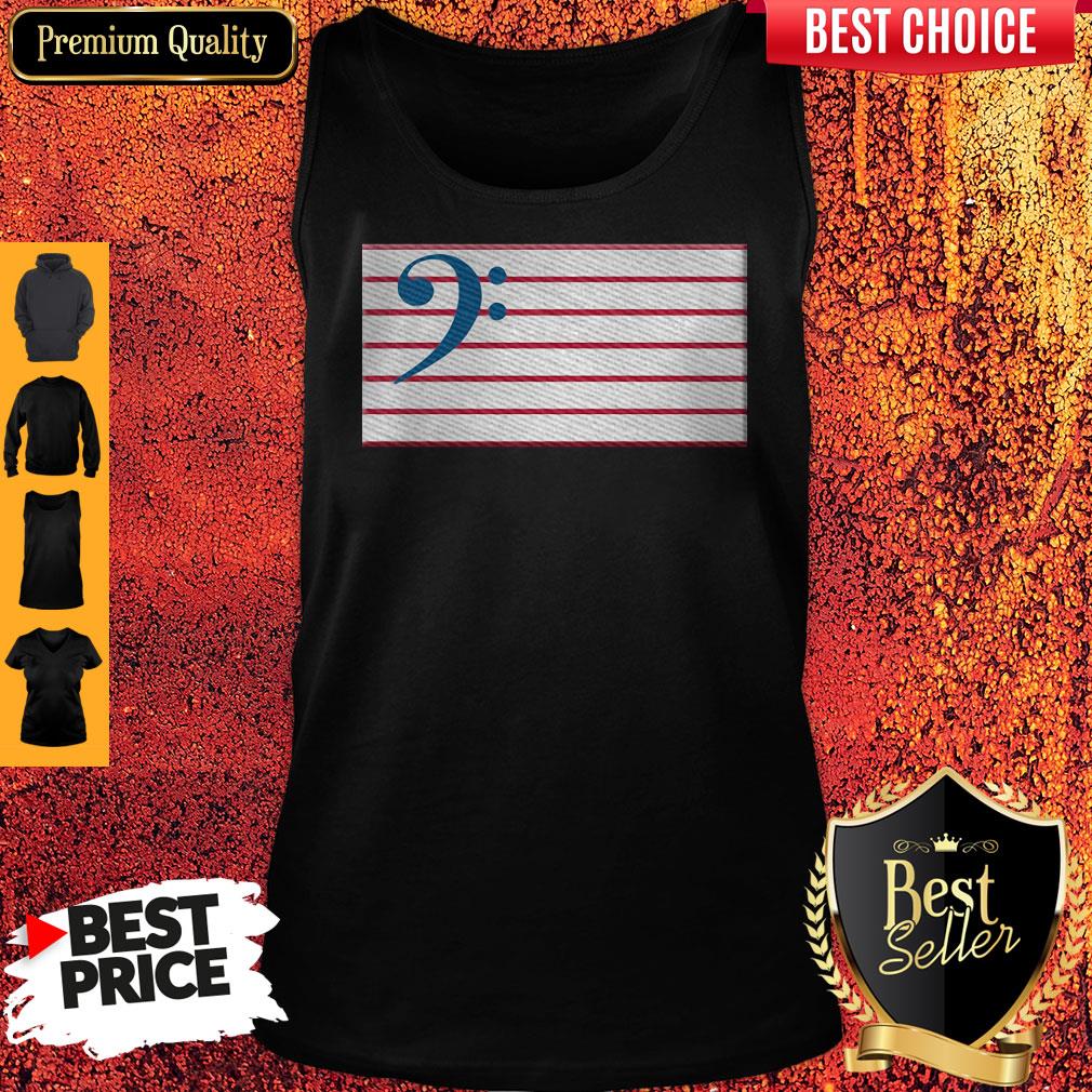 Bass Guitar Clef Flag Embroidered Shirt - Image 5