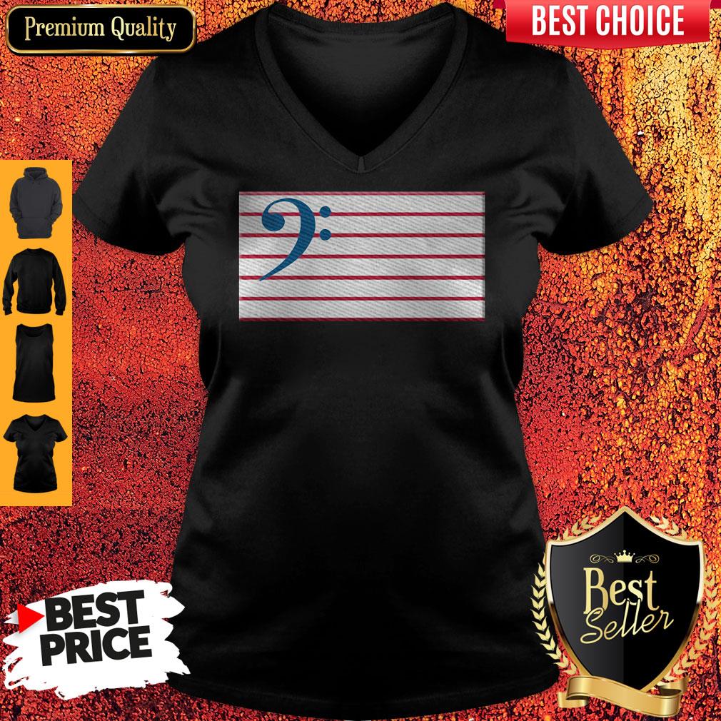 Bass Guitar Clef Flag Embroidered Shirt - Image 3