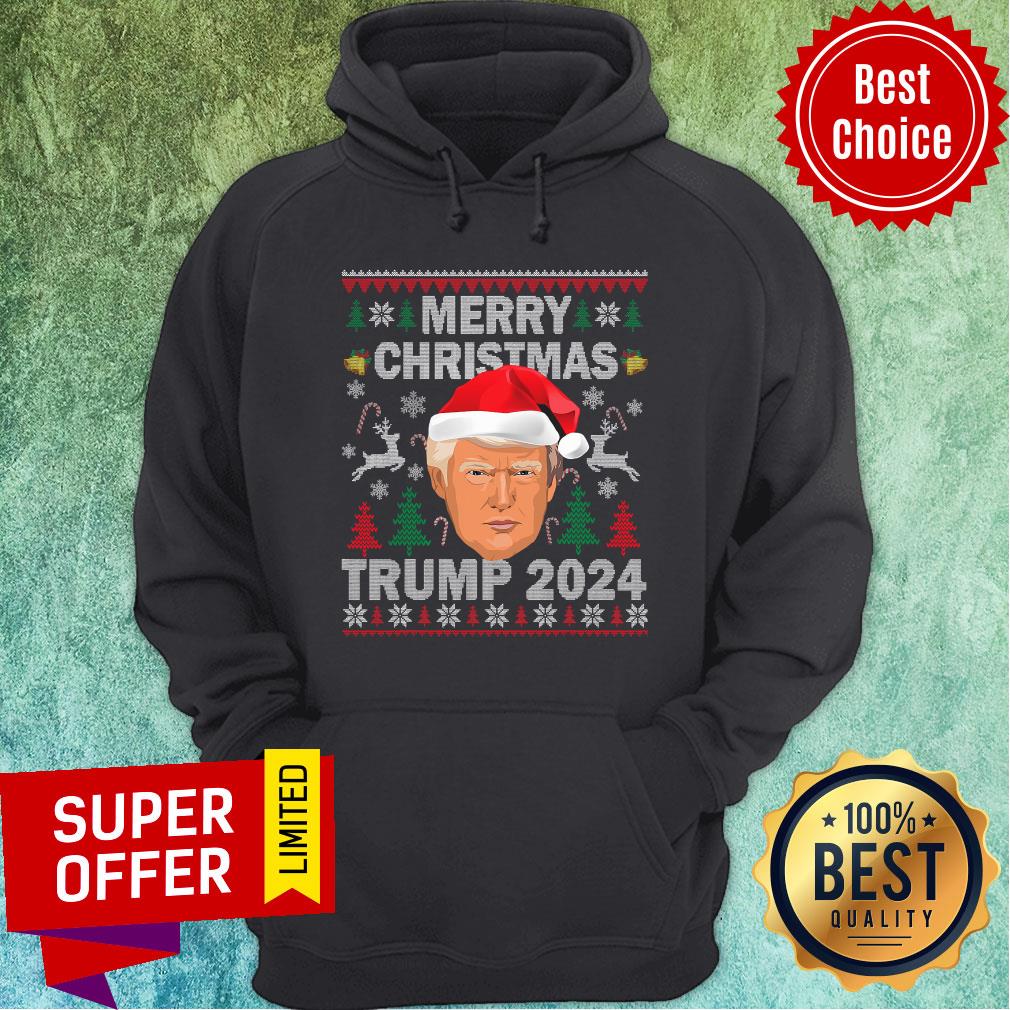 Funny Merry Christmas Trump 2024 Wear Hat Santa President Shirt - Image 2