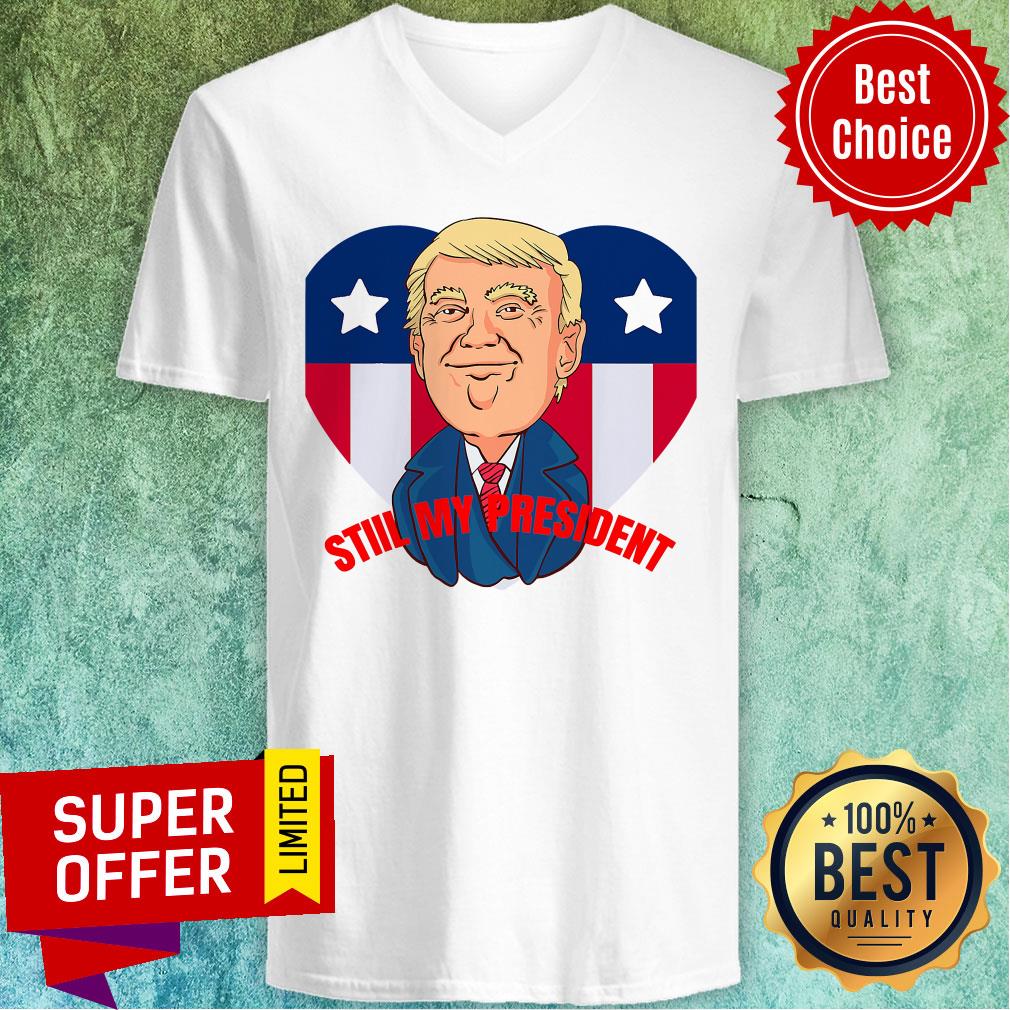Funny Trump Is Still My President Election Heart American Flag Shirt - Image 3