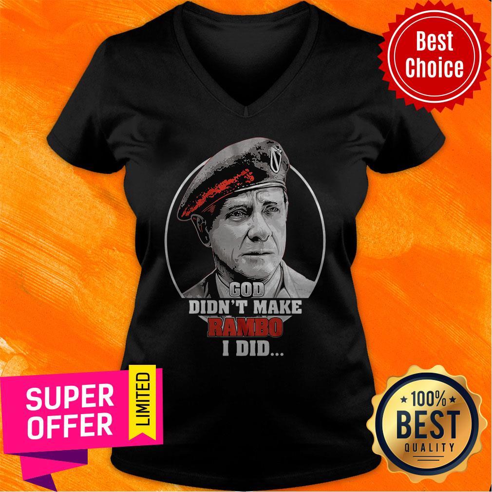 Top God Didn't Make Rambo I Did Shirt - Image 3