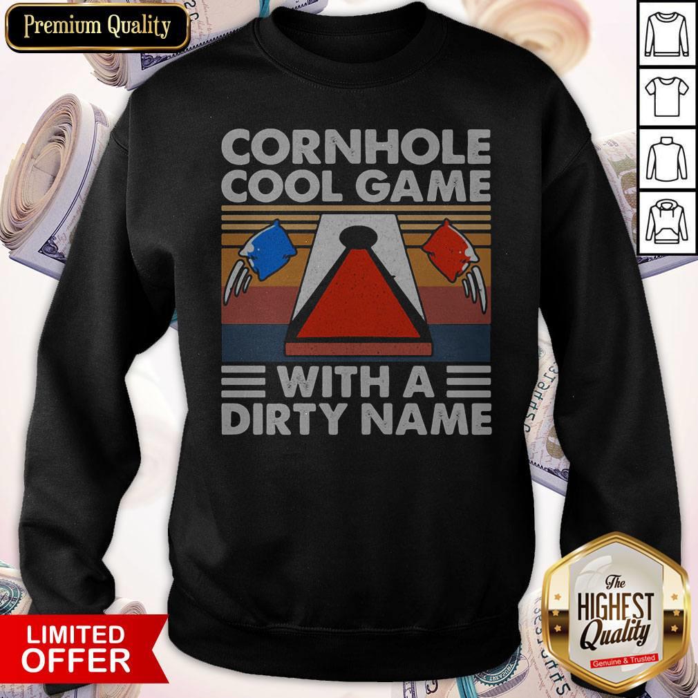 Cornhole Cool Game With A Dirty Name Vintage Retro Shirt - Image 2