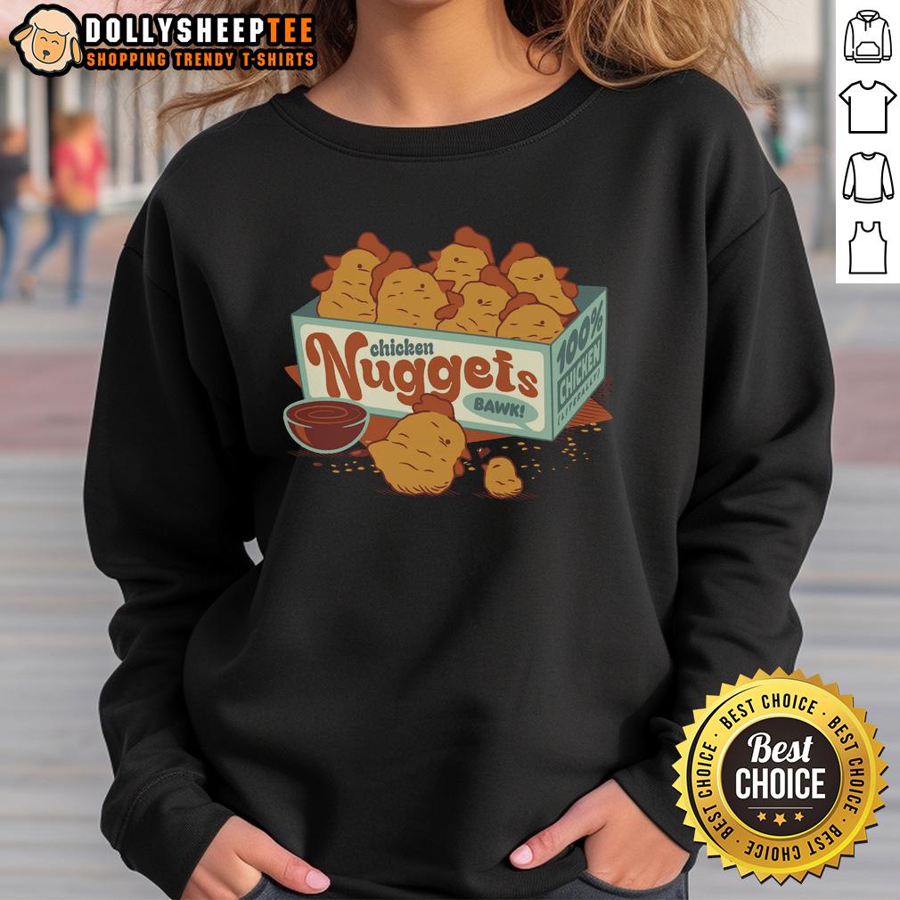 Top Chicken Nuggets Bawk 100% Chicken T-Shirt - Image 5