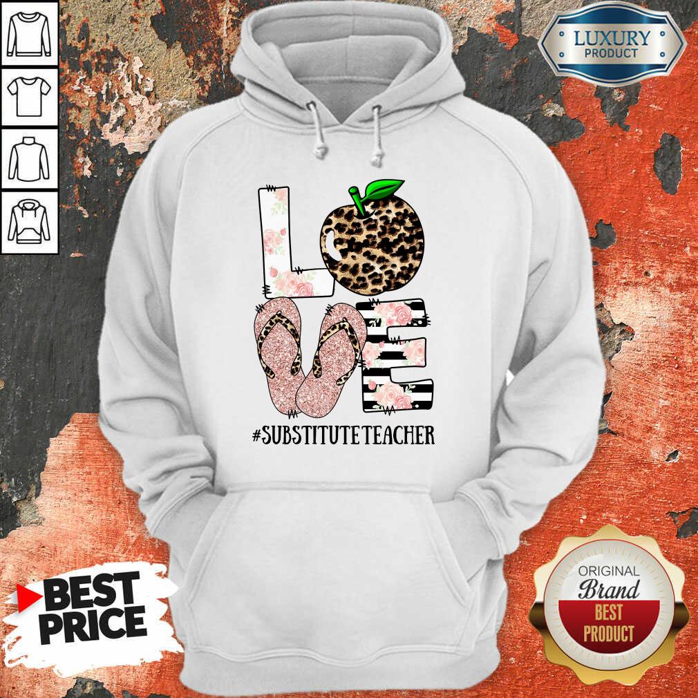 Hot Apple Leopard Love Substitute Teacher Shirt - Image 4