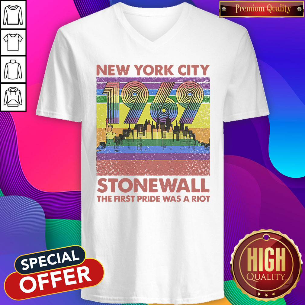 Top New York City 1969 Stonewall The First Pride Was A Riot Lgbt Pride Vintage Shirt - Image 3