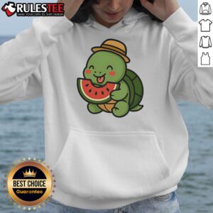 Alternative view of Cute Cheerful Turtle Eating Watermelon Cute Summer T-Shirt