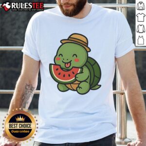 Cute Cheerful Turtle Eating Watermelon Cute Summer T-Shirt