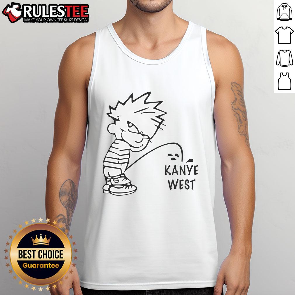 Funny Calvin Peeing On Kanye West T-Shirt - Image 4