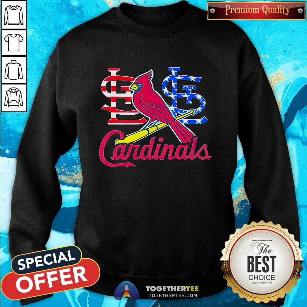 Top St. Louis Cardinals American Flag 4th Of July 2024 T-Shirt - Image 4