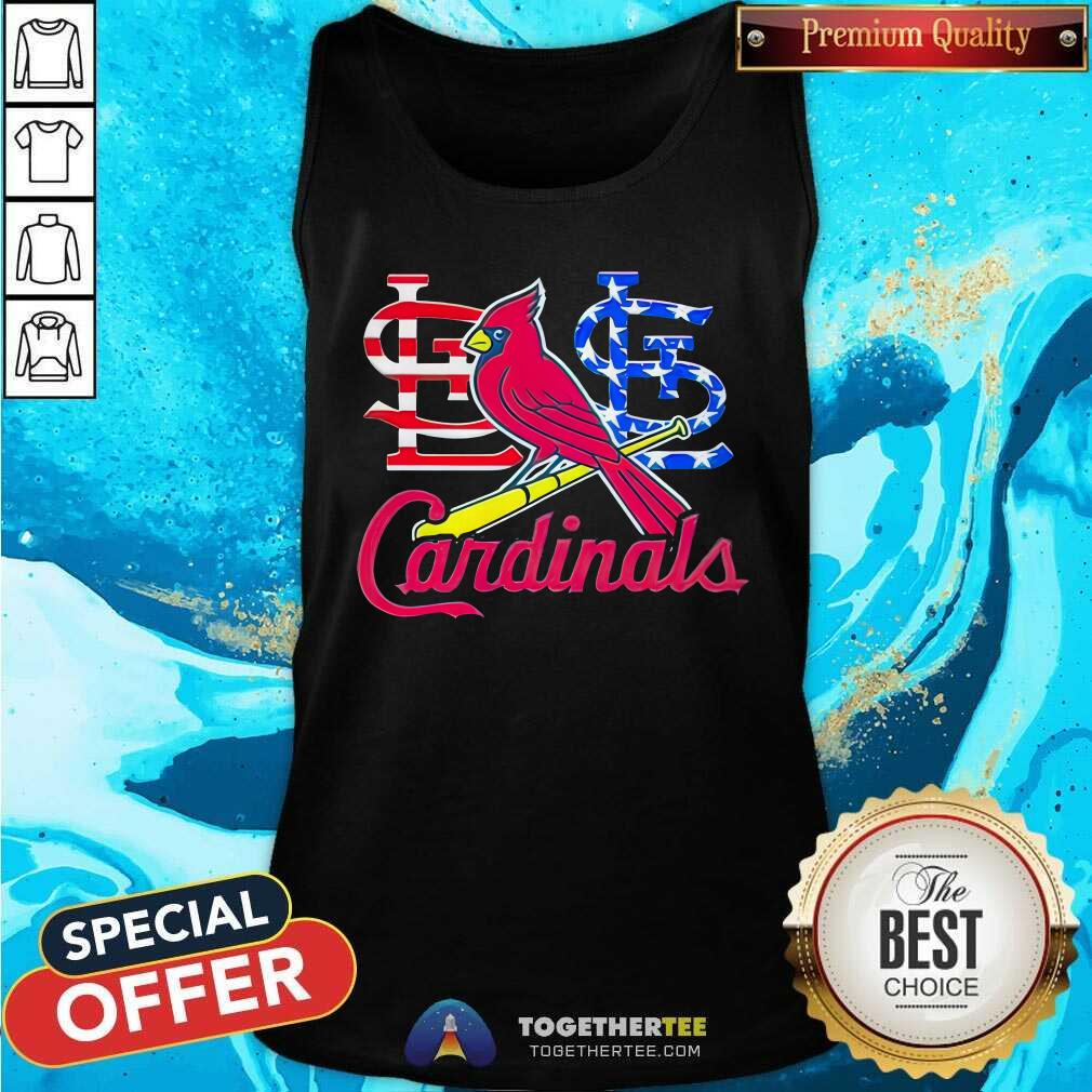 Top St. Louis Cardinals American Flag 4th Of July 2024 T-Shirt - Image 3