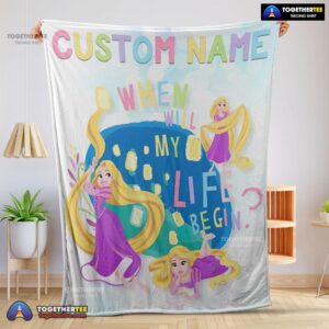 Official Disney Long Hair Princess Rapunzel Princess Blanket Fleece Customized Blanket