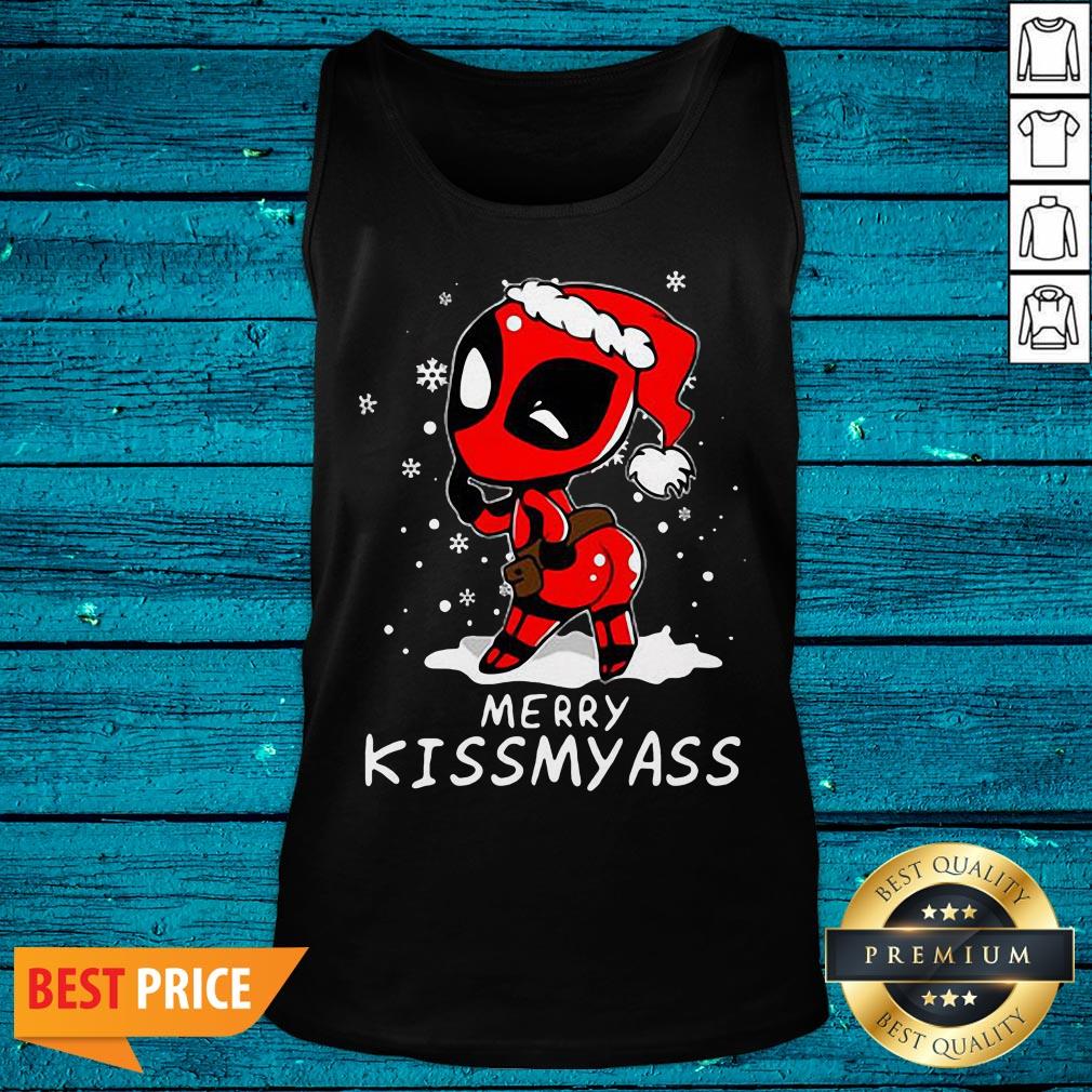 Flawless Merry Christmas Awesome Deadpool Merry Kiss My Ass Sweat Shirt - Image 5