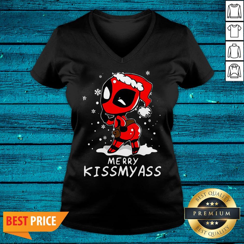 Flawless Merry Christmas Awesome Deadpool Merry Kiss My Ass Sweat Shirt - Image 4