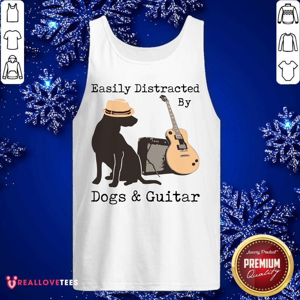 Easily Distracted By Guitar And Dogs Shirt - Image 4