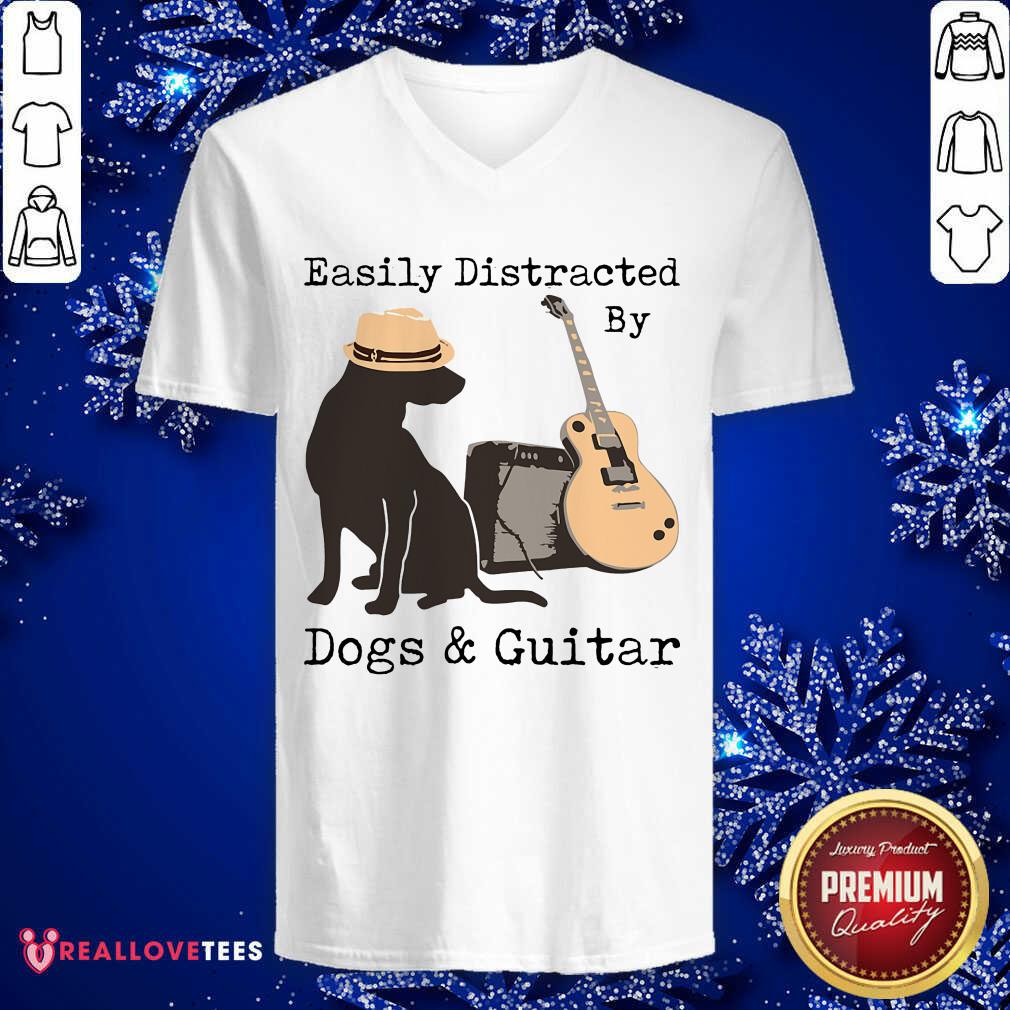 Easily Distracted By Guitar And Dogs Shirt - Image 3