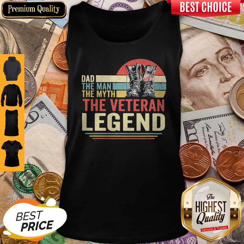 Top Dad The Man The Myth The Veteran Legend Vintage Shirt - Image 4