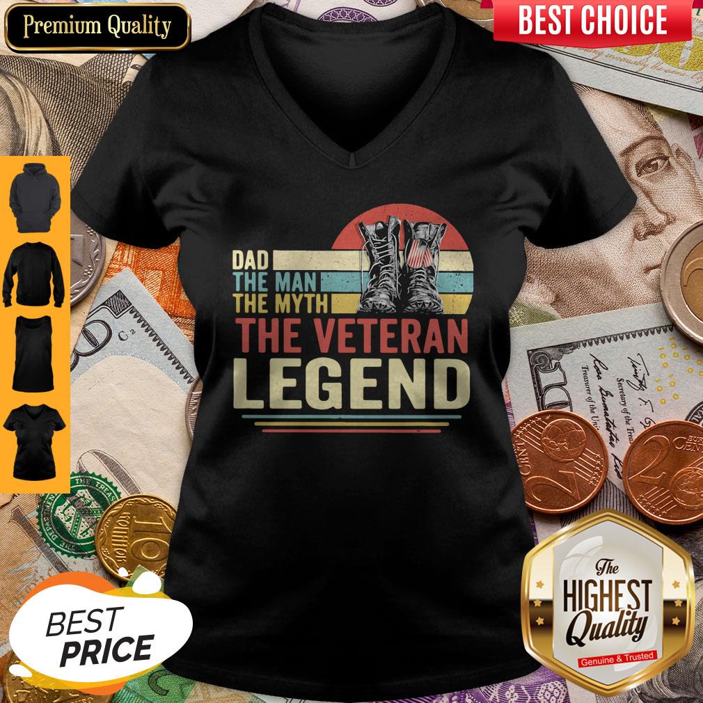 Top Dad The Man The Myth The Veteran Legend Vintage Shirt - Image 3
