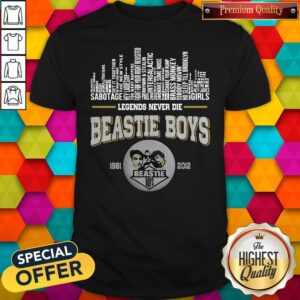 Top Legends Never Die Beastie Boys 1981 2012 Shirt