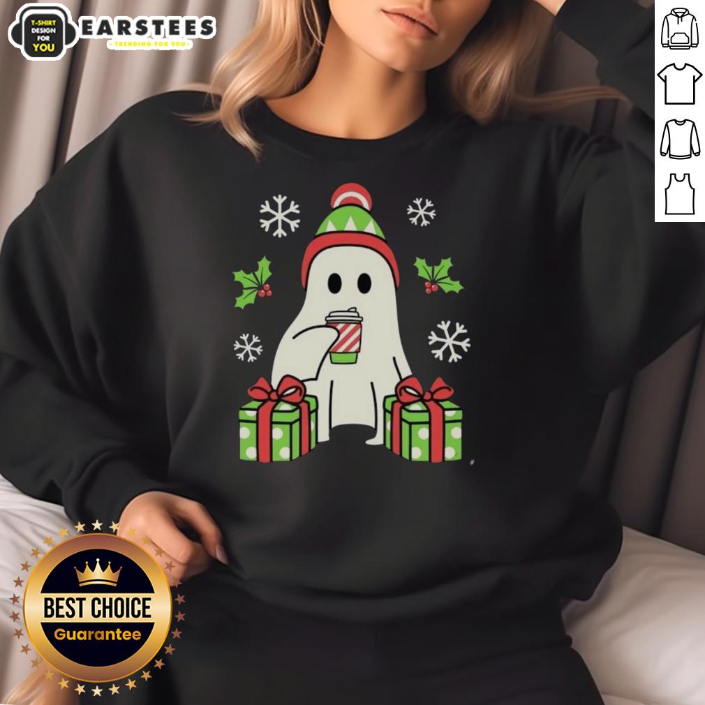 Cute Christmas Ghost T-Shirt - Image 5