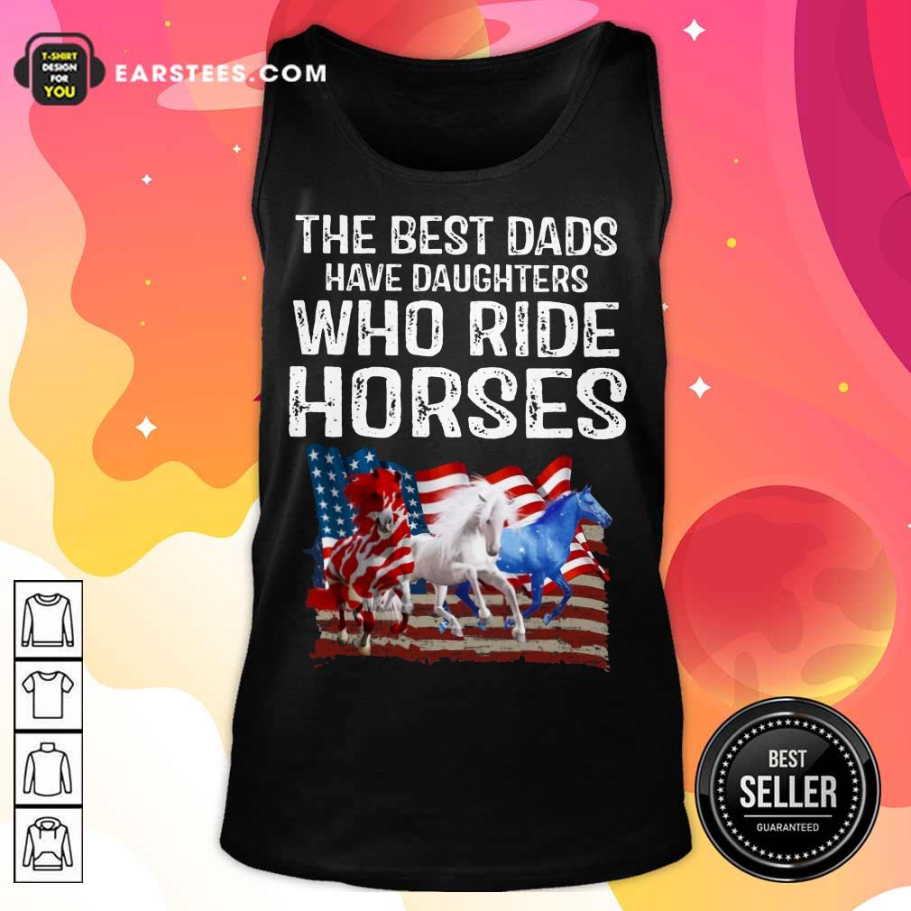 Hot Dads Have Daughters Love Horse American Flag Shirt - Image 2