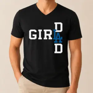 Alternative view of Nice Los Angeles Dodgers LA Girl Dad Shirt