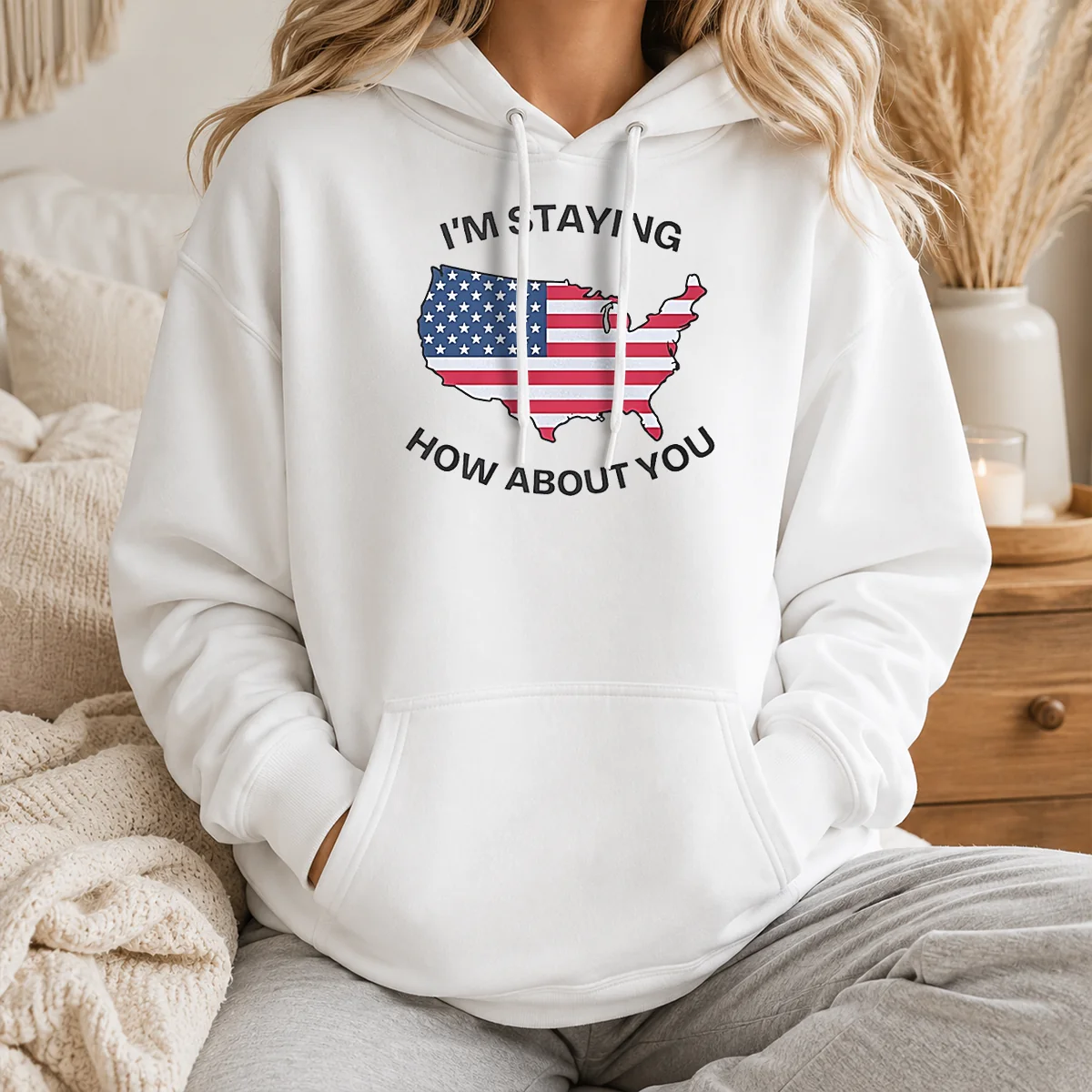 Pretty USA Map Im Staying How About You Shirt - Image 6