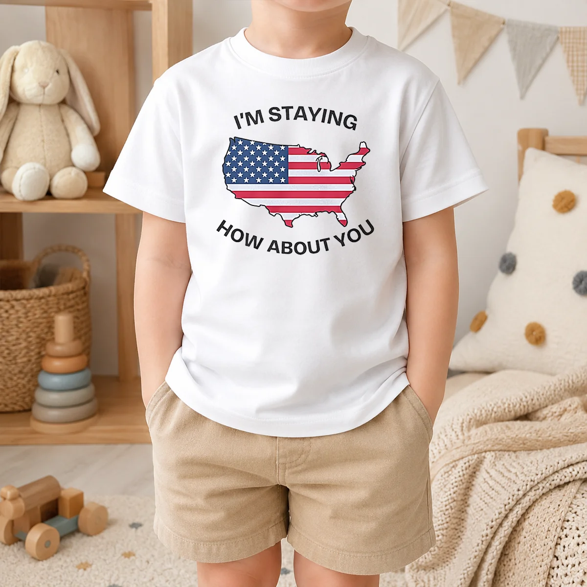Pretty USA Map Im Staying How About You Shirt - Image 9