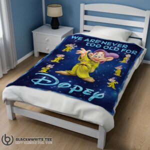 Alternative view of Awesome Cute Good Disney Cartoon Snow White Dopey The Seven Dwarfs Blanket
