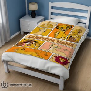 Alternative view of Premium Happy Disney Cartoon The Lion King Simba With Friends Blanket Fleece Customized Blanket