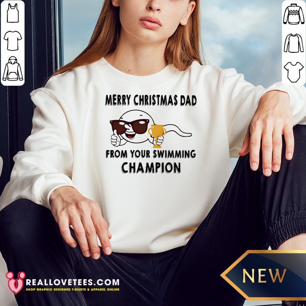 Vip Merry Christmas Dad From Your Swimming Champions Shirt - Image 3