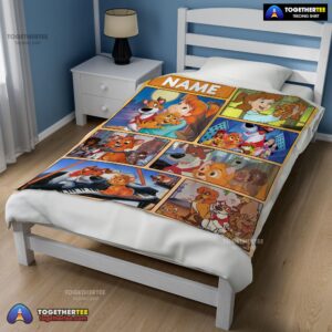 Alternative view of Official Disney Oliver & Company Jenny Foxworth Oliver Dodger With Friends Blanket Fleece Customized Blanket