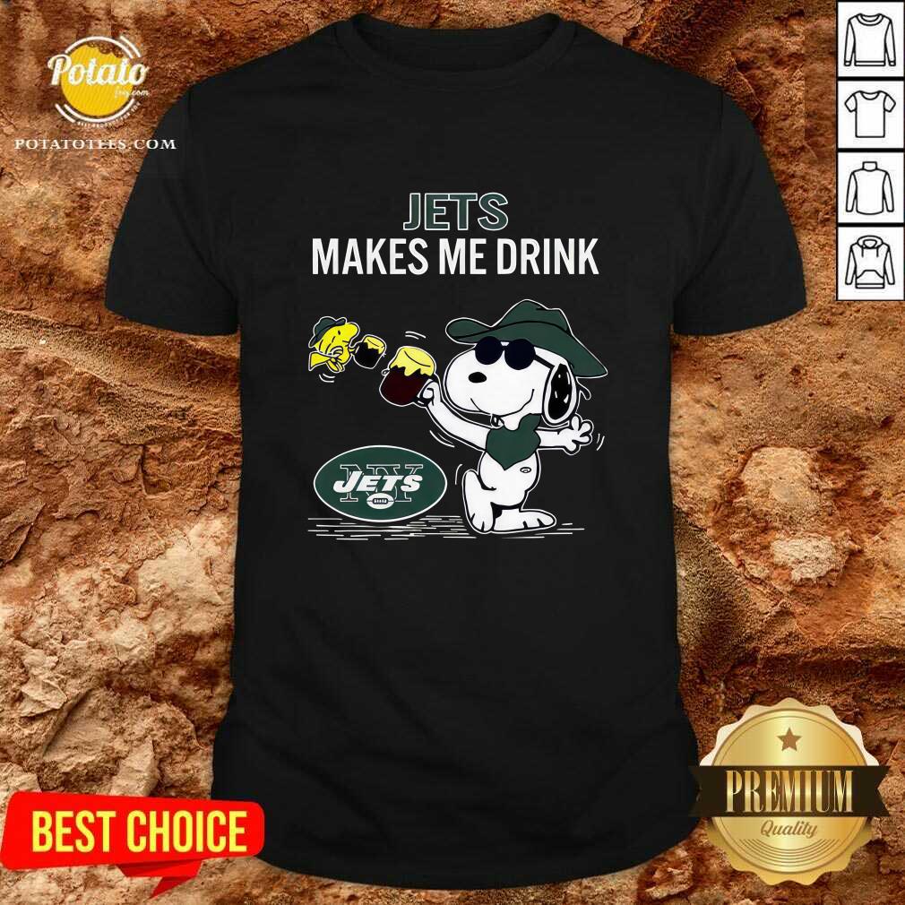New York Jets Makes Me Drink Snoopy And Woodstock T-shirt