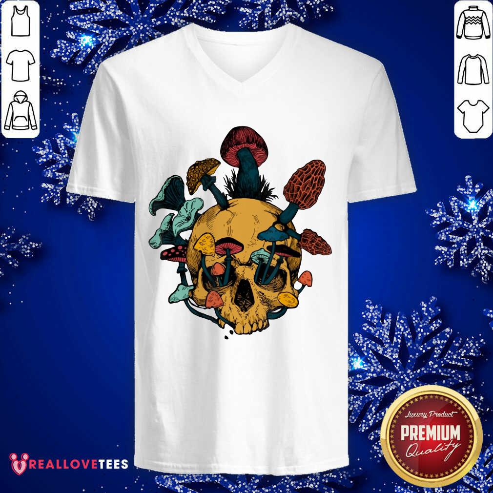Skull Morels Mushroom Retro Shirt - Image 3