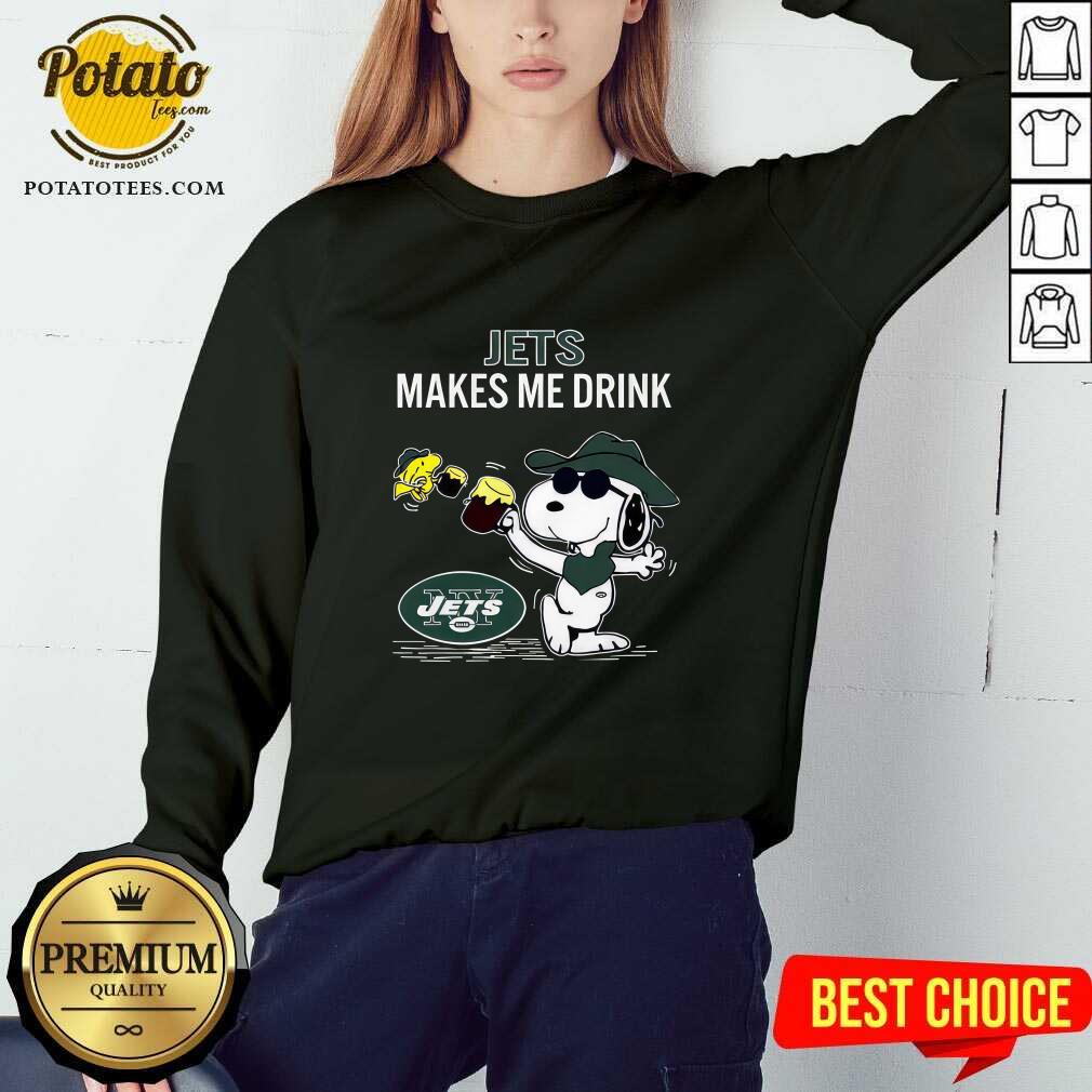 New York Jets Makes Me Drink Snoopy And Woodstock T-shirt - Image 4