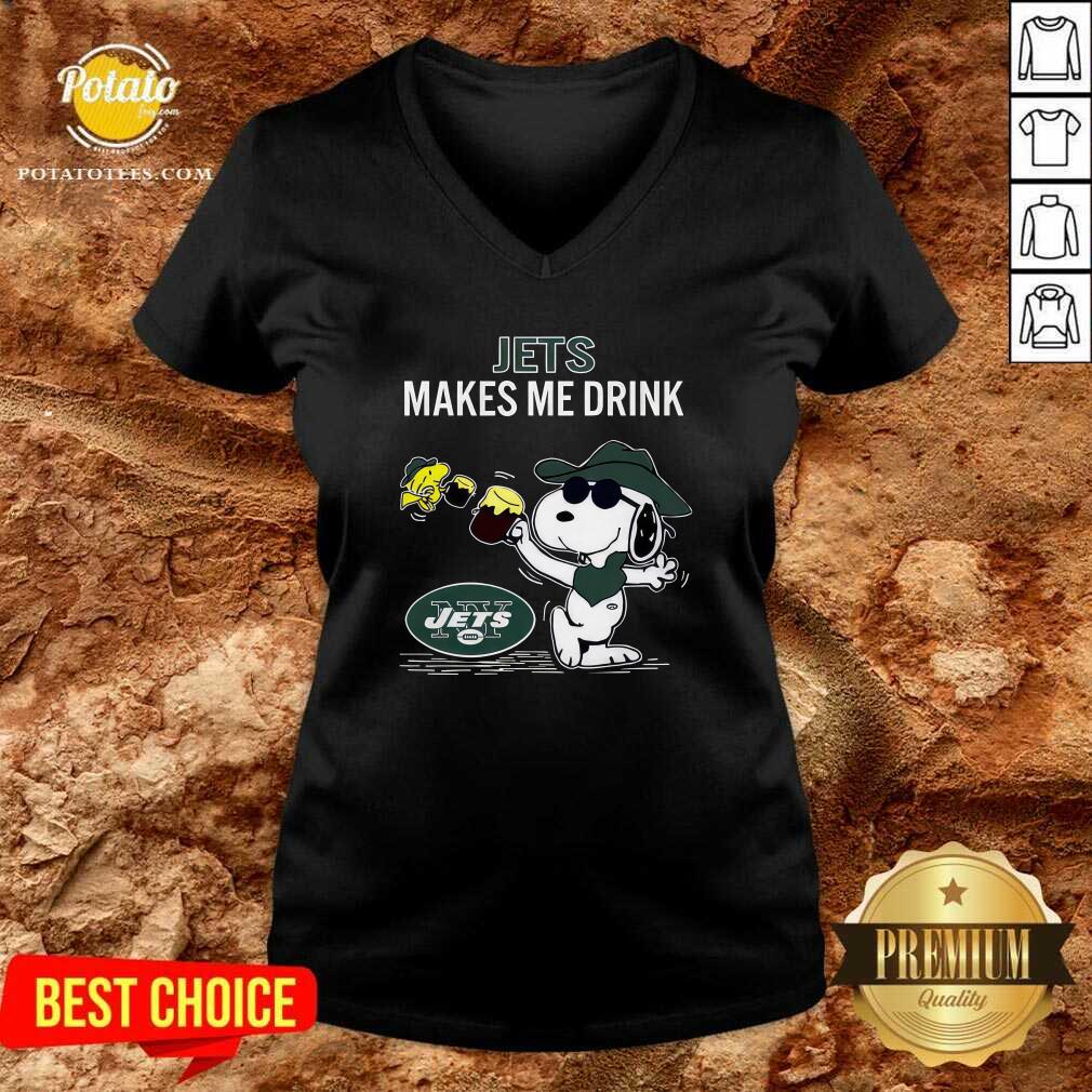 New York Jets Makes Me Drink Snoopy And Woodstock T-shirt - Image 2