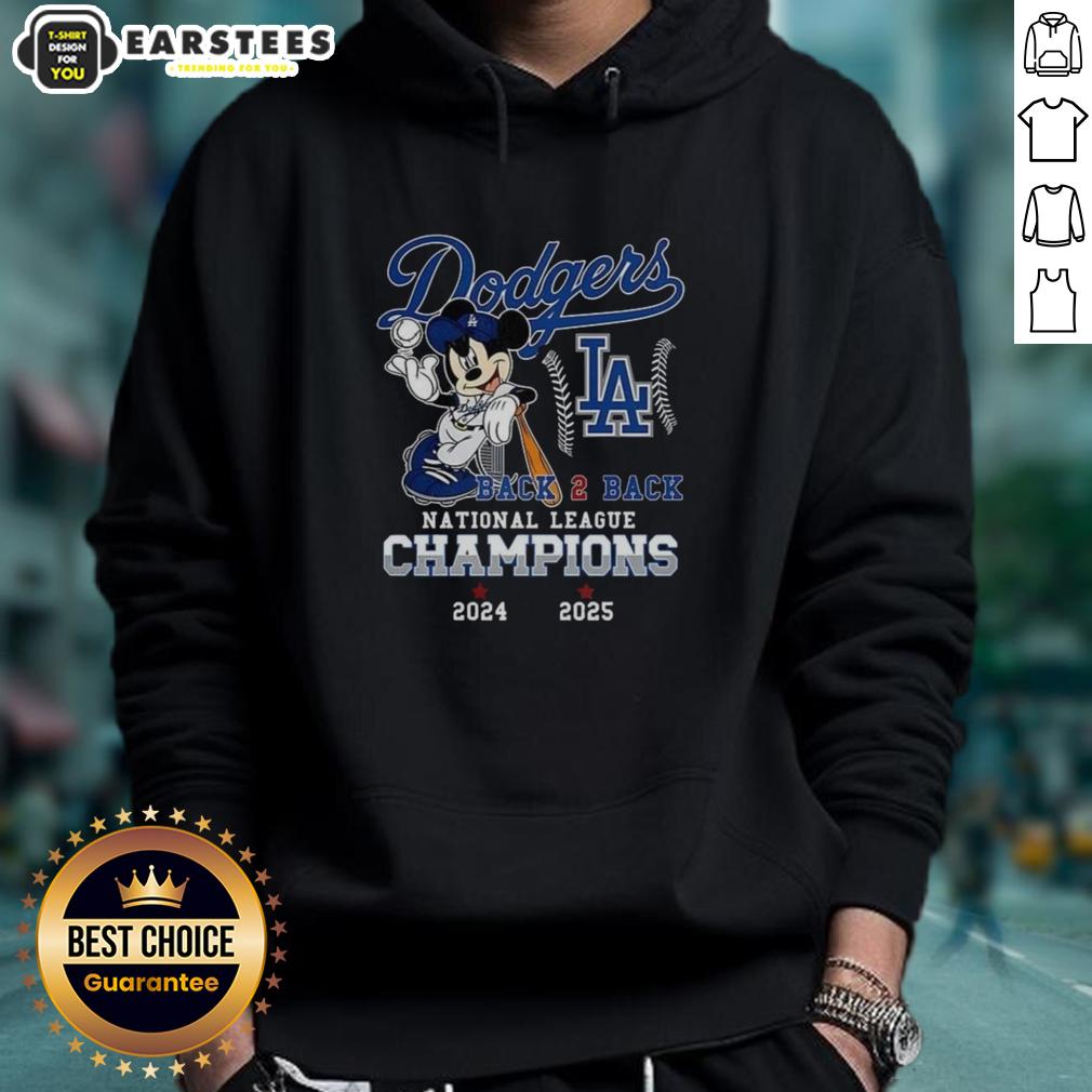 Awesome Mickey Mouse X Los Angeles Dodgers National League Champions Back To Back 2024 2025 T-Shirt - Image 2