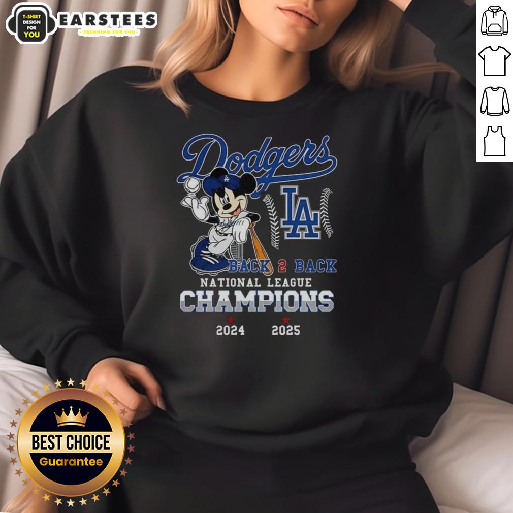Awesome Mickey Mouse X Los Angeles Dodgers National League Champions Back To Back 2024 2025 T-Shirt - Image 5