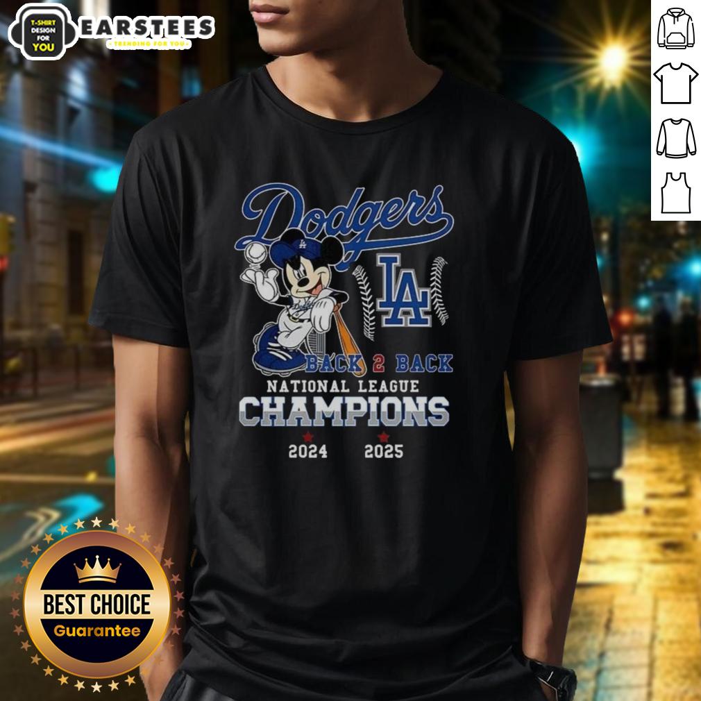 Awesome Mickey Mouse X Los Angeles Dodgers National League Champions Back To Back 2024 2025 T-Shirt