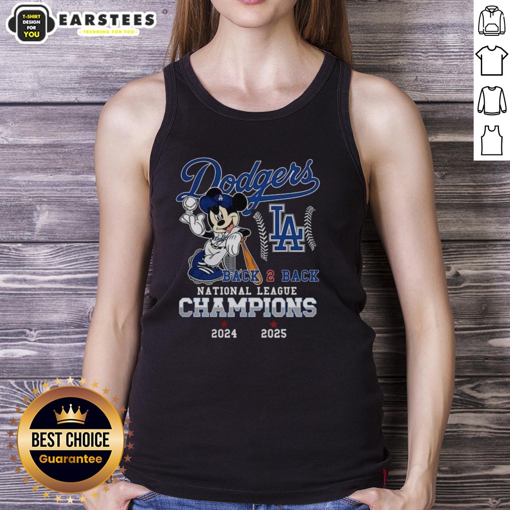 Awesome Mickey Mouse X Los Angeles Dodgers National League Champions Back To Back 2024 2025 T-Shirt - Image 4