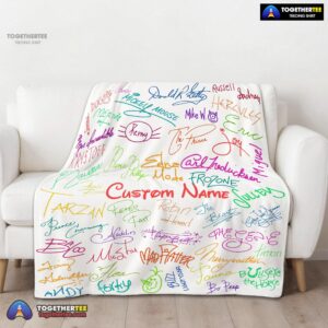 Alternative view of Official Playful Hand Writing Typography Vibrant Name Blanket Fleece Customized Blanket