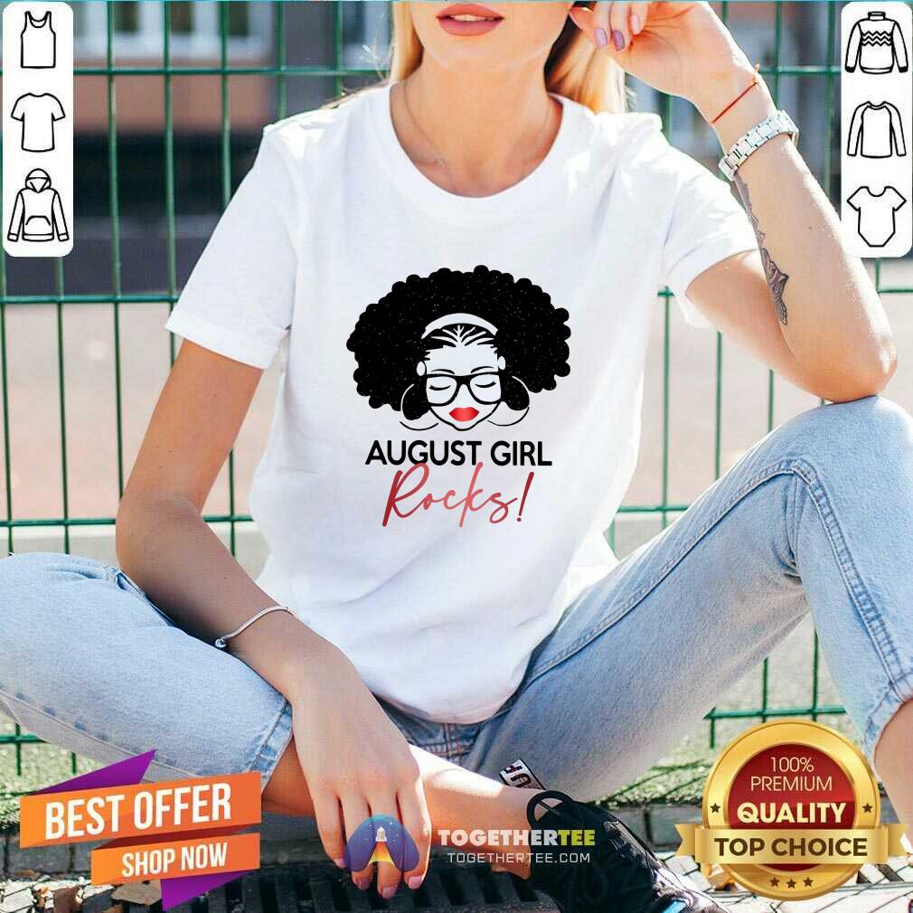 Awesome August Girl Rocks Shirt - Image 3