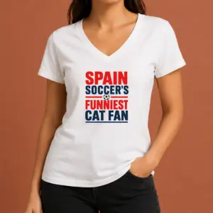 Alternative view of Official Premium Spain Soccer Cat Meme Funny Minimalist Shirt