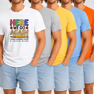 Alternative view of Top Here We Go Again I Mean Welcome Back Teacher School Shirt
