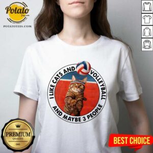 Alternative view of I Like Cats And Volleyball And Maybe 3 People Shirt