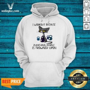 Alternative view of Black Cat I Workout Because Punching People Is Frowned Upon Shirt