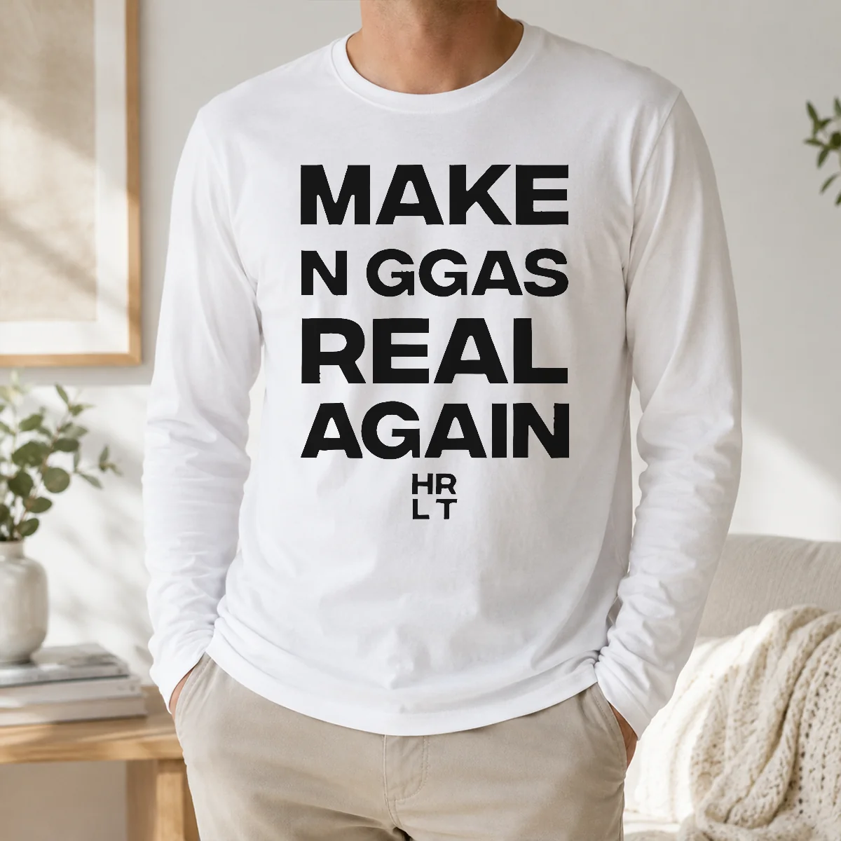 Hot Pretty Make N Ggas Real Again HRLT Text Shirt - Image 5