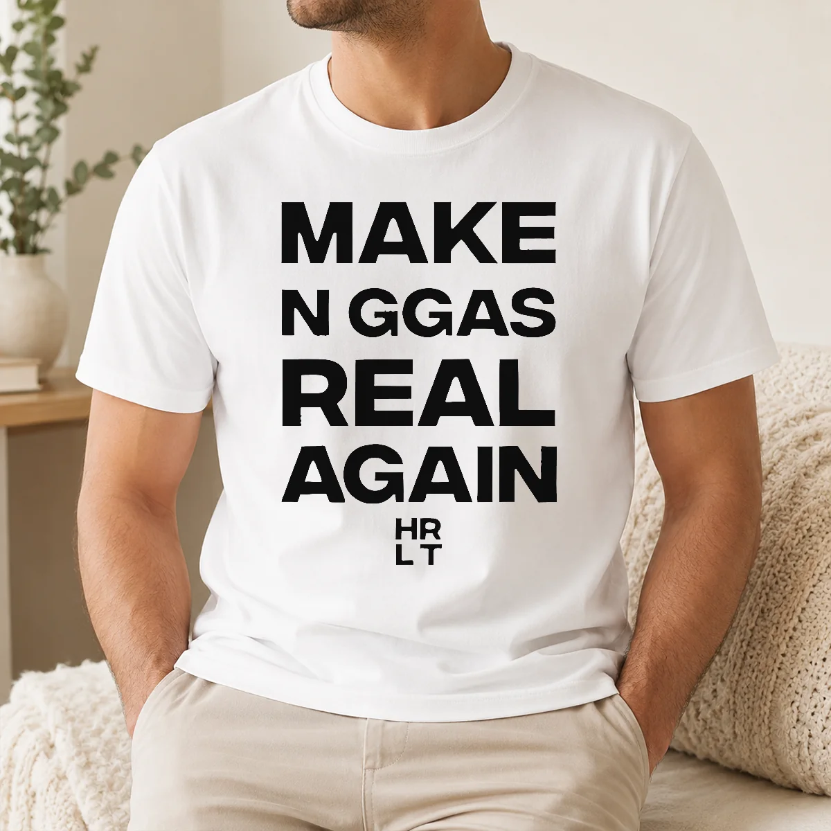 Hot Pretty Make N Ggas Real Again HRLT Text Shirt