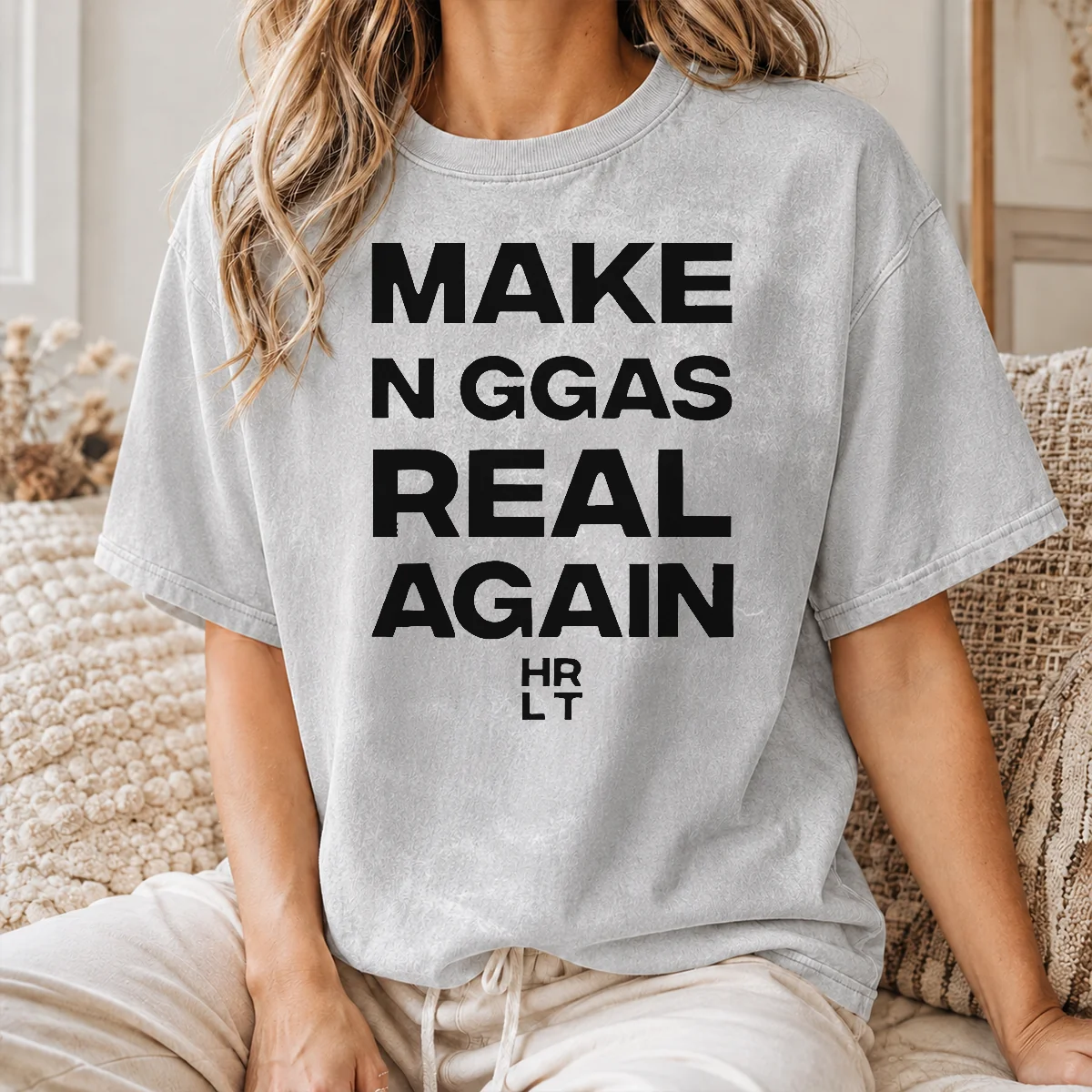 Hot Pretty Make N Ggas Real Again HRLT Text Shirt - Image 8