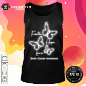 Alternative view of Nice Faith Hope Love Brain Cancer Awareness Shirt