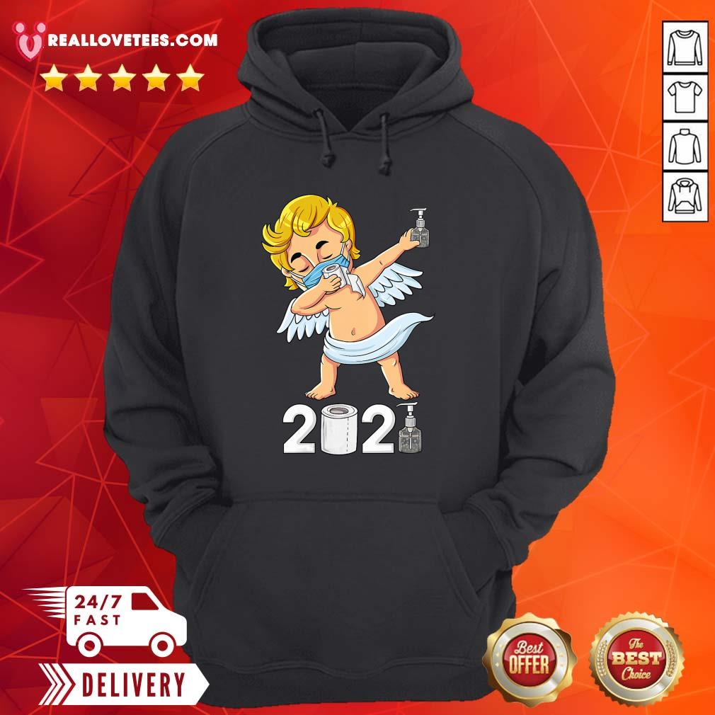 Great Dabbing Cupid In A Mask Funny Valentines Day 2021 Dab Shirt - Image 4